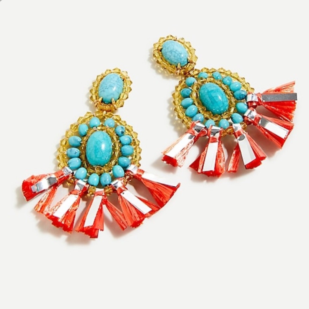 J. Crew Raffia Earrings NWT